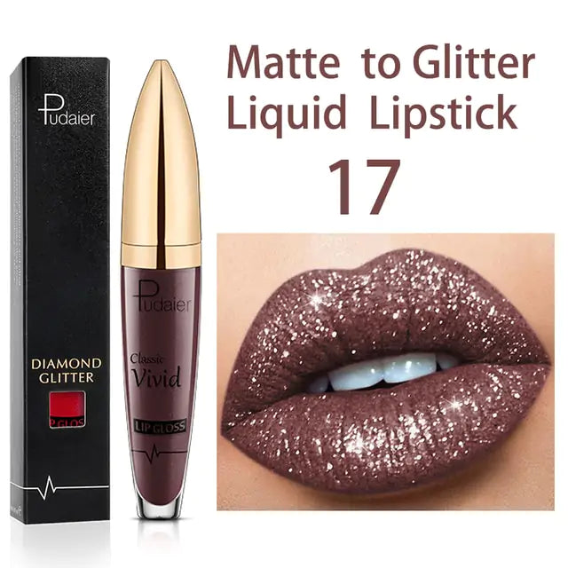 Long Lasting Glitter Liquid Shiny Lip Gloss