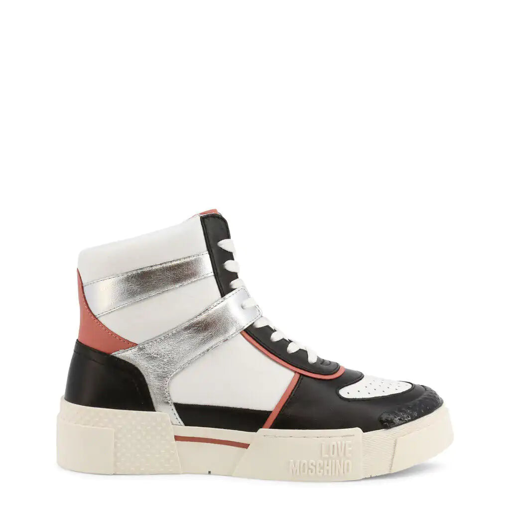 Love Moschino Silver High Top Sneakers