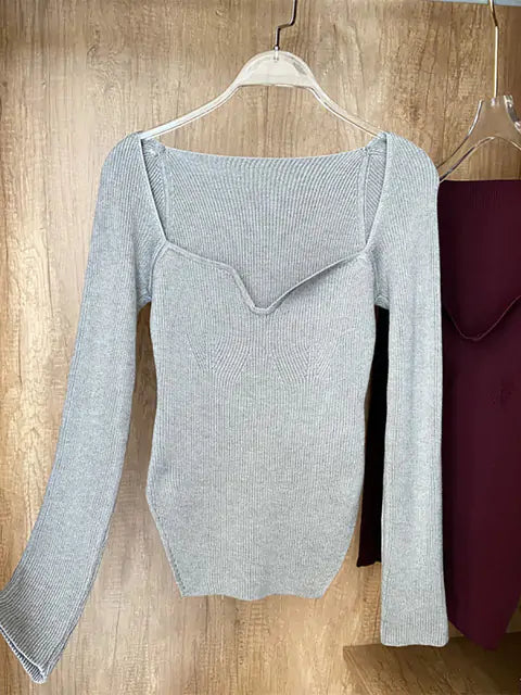 Women's Long Sleeve Knitted Pullover