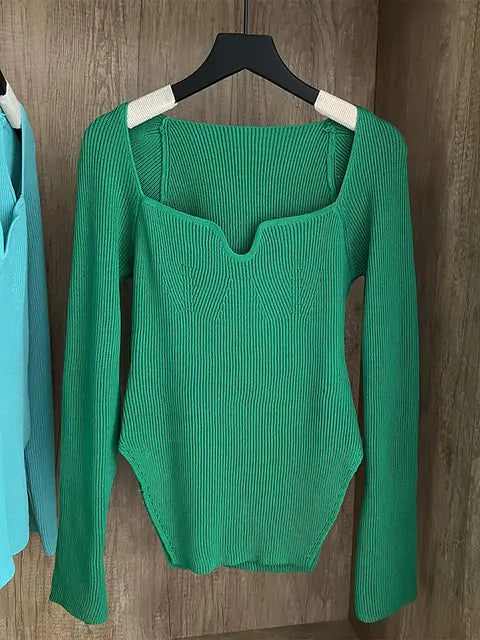 Women's Long Sleeve Knitted Pullover