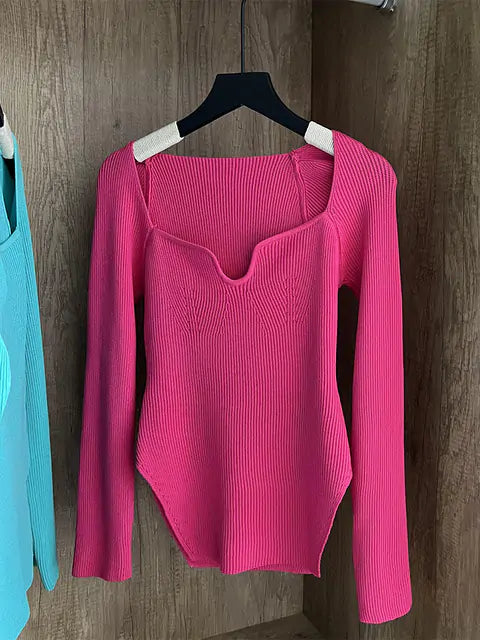 Women's Long Sleeve Knitted Pullover