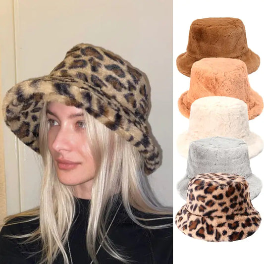 Faux Fur Fluffy Bucket Hats