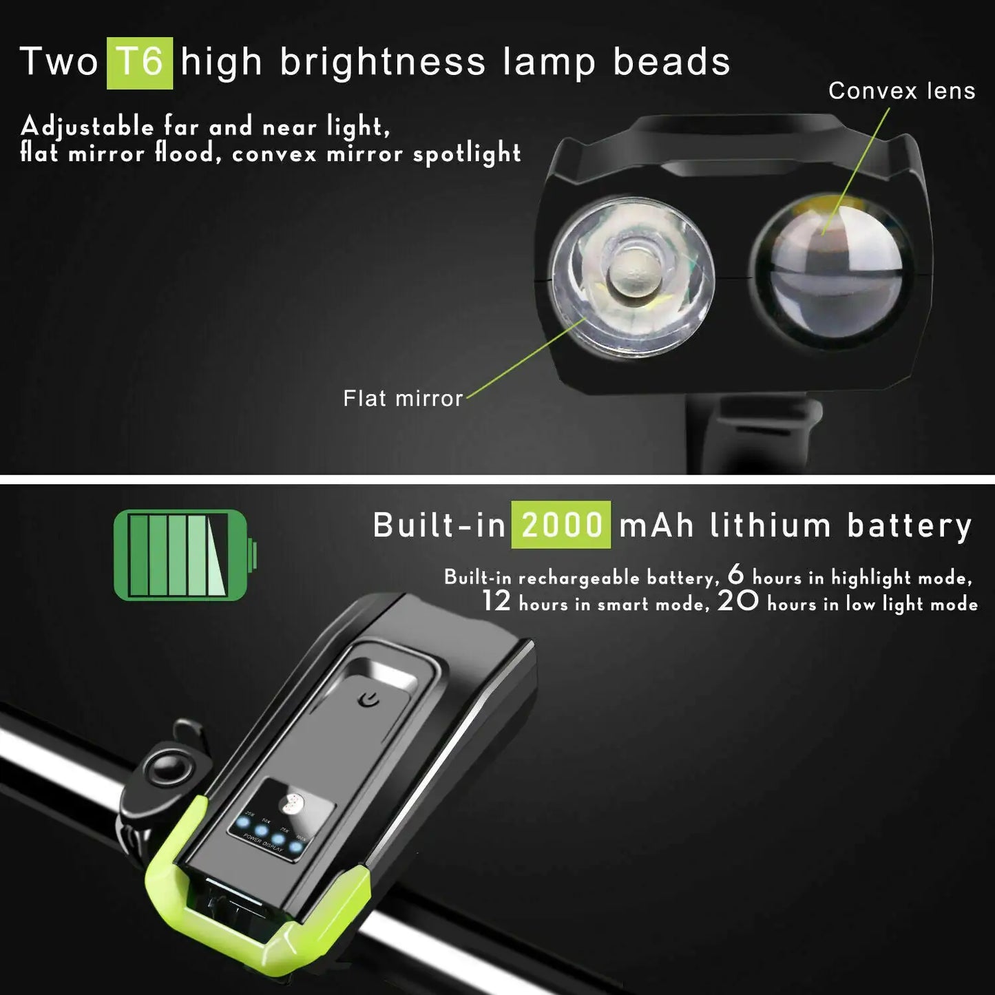 LED Bicycle Headlight and Horn