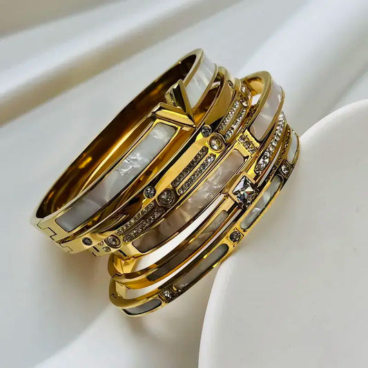 Dazzling Zircon-inlaid Bangles