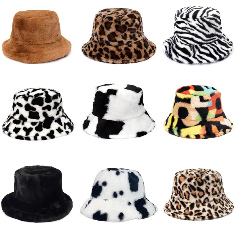 Faux Fur Fluffy Bucket Hats