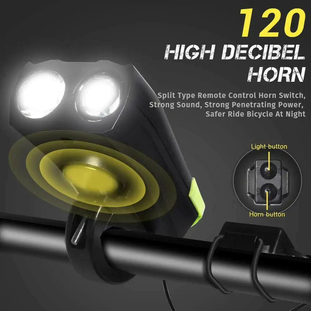 LED Bicycle Headlight and Horn