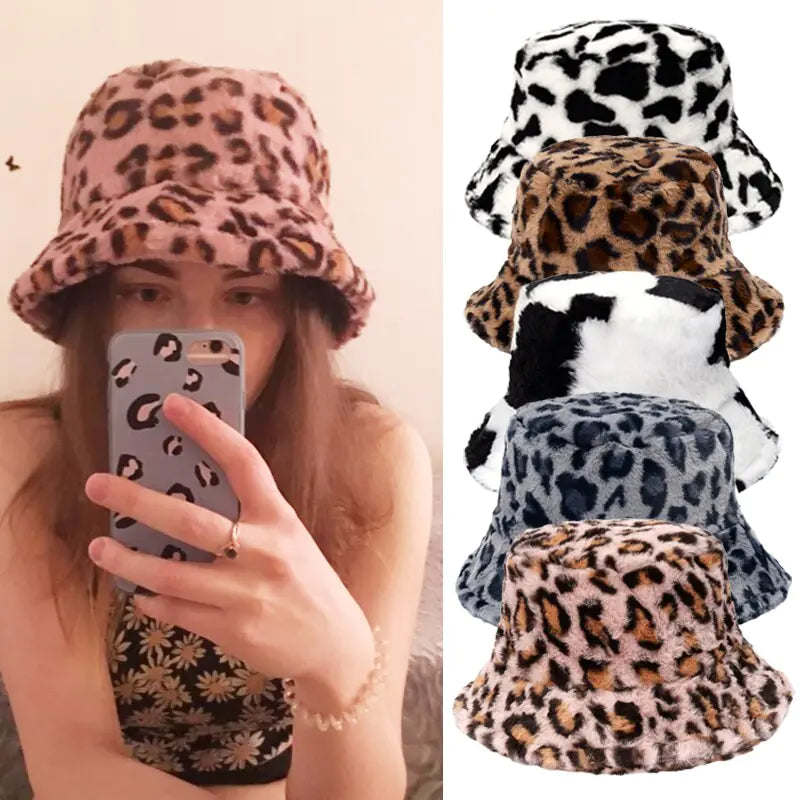 Faux Fur Fluffy Bucket Hats