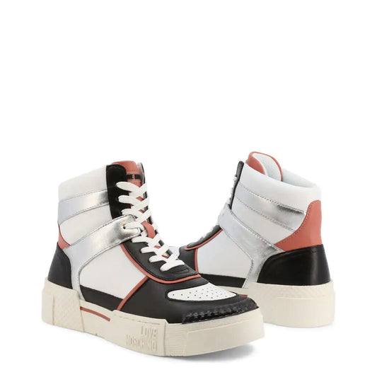 Love Moschino Silver High Top Sneakers